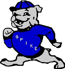 This Spike is the mascot for a school in Great Neck, NY.  If Spike Lee sues the school, the mascot will probably bite him.  Good dog!